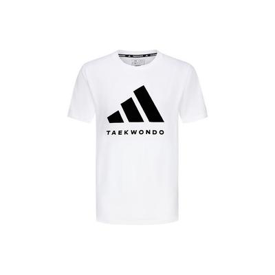 adidas Klassischer Logo-Print Bequem Atmungsaktiv Hautfreundlich Lässig Gestrickt Rundhals Kurzarm T-Shirt Unisex Oberteile Weiß Schwarz ADICLTS24TK-WB