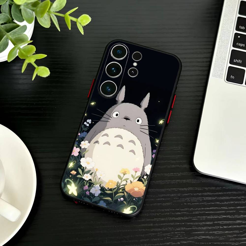 

Cartoon E-Totoro-ES Phone Case For Samsung S26,S25,S24,S23,S22,S30,S21,Ultra,Plus,FE 5G Black Soft Cover Samsung S26