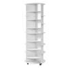 7 Tier Rotating Shoe Rack Tower with Adjustable Shelves, Movable 360° Spinning Carousel Display with Wheels, Lazy Susan Organizer Closet for Bedroom,