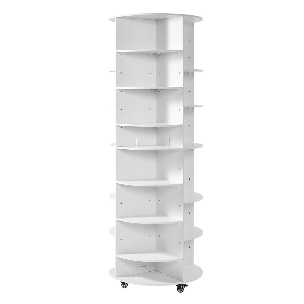 7 Tier Rotating Shoe Rack Tower with Adjustable Shelves, Movable 360° Spinning Carousel Display with Wheels, Lazy Susan Organizer Closet for Bedroom,