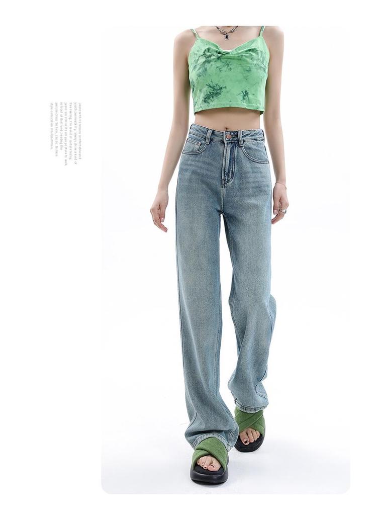 2026 Damen Jeans mit hoher Taille und geradem Bein - Petite, Passform für Birnenform, Weiter Bein Stil