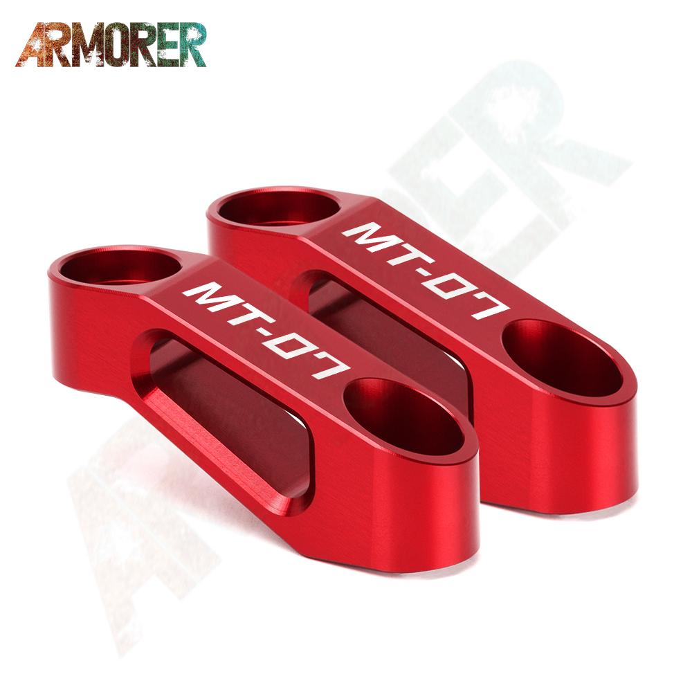 MT07 Rearview Mirrors Extension Riser Extend Adapter Motorcycle Accessories For YAMAHA MT-07 MT07 MT 07 2014 - 2022 2017
