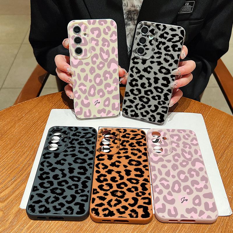 Custodia con Stampa Leopardo Per Samsung Galaxy S25 Ultra Capa S24 Ultra S23 S22 Plus S21 FE A15 A16 A25 A26 A34 A35 A36 A54 A55 A56 5G