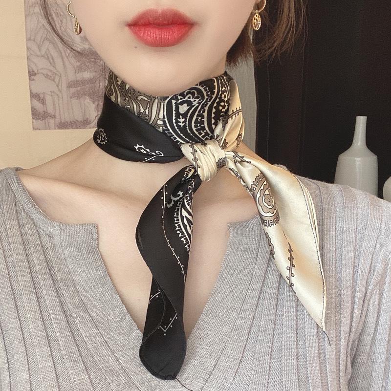 Dámský univerzální šátek z hedvábí - čtvercový 70 cm, ideální na jaro, podzim a zimu