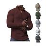 Men's Spring and Autumn Small Checkered Sweater Stand-up Collar Half-section Zipper Long-sleeved Jacquard Men's Tops Are Trendy and Versatile