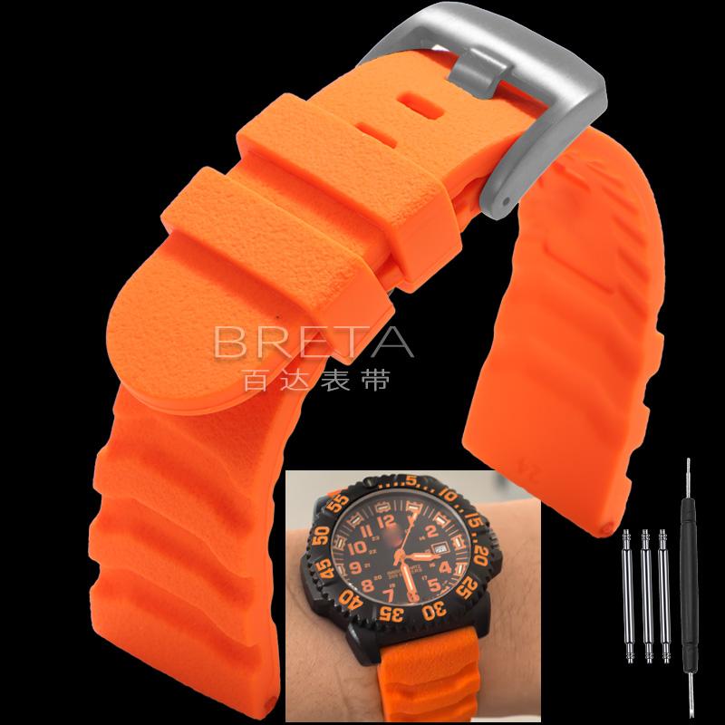 22 24mm Matte Knobby Texture Silicone Watchband for Luminox 3501 8831 3749 3741 Men's Diving Sports Bracelet Replace Wristbands