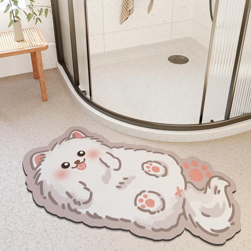 Cartoon diatom mud door mat, bathroom door foot mat, shower room water-absorbing quick-drying non-slip mat
