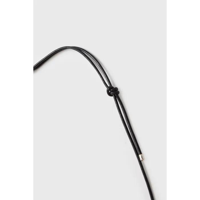 Leather Knotted Necklace - Silver