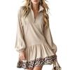 Women's Fashion Long Sleeve Color Slim Fit Puffy Dress for Casual Everyday Wear