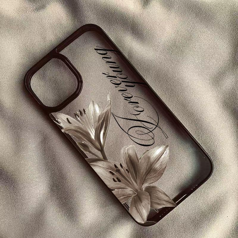 Transparent Shockproof Phone Case For  Xiaomi Poco X6 Pro X7 X5 pro M6 Pro 4G Elegant Vintage Lily Floral Protective Back Cover