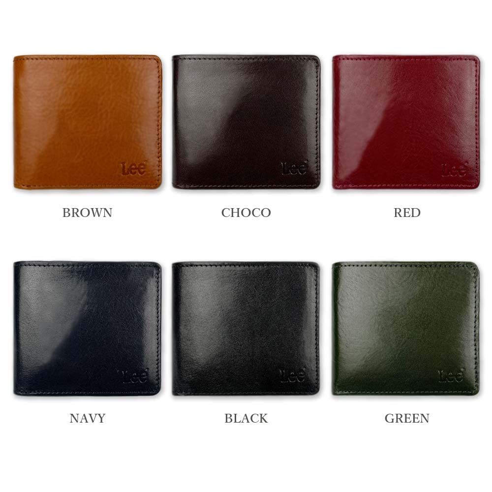 Available in 6 LEE Premium Italian Leather Bifold Real Leather colors Wallet, (0520233a) (Red)