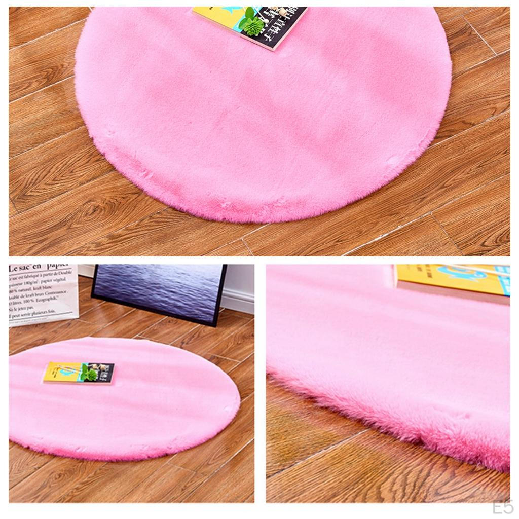 Round Shaped Rug Artificial Wool Hairy Carpet Floor Mat Soft Area Tapetes,60cm