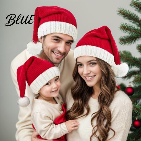 Christmas Knitted Hat Party Headwear Winter Warm Adults Kids Santa for Elf Holiday with Pom