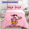 Set Lenzuola 3 Pezzi Stampa Pantera Rosa Copripiumino Morbido Traspirante Federe Lavabile Decorazione Camera da Letto Regalo per la Casa