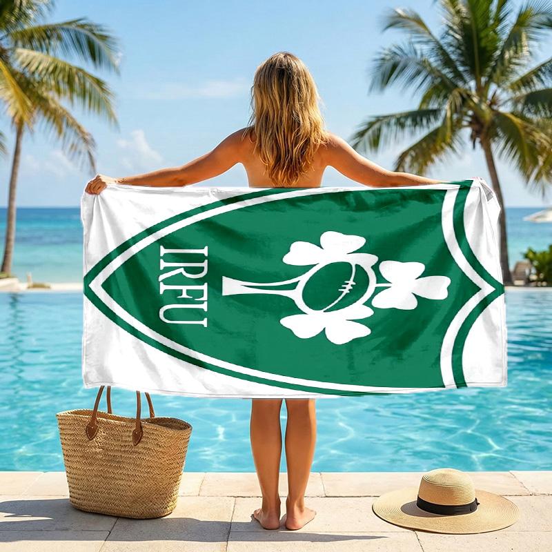 Ireland Rugby Fashion Beach Towel Portable Soft Quick Dry Towel For Swimming Camping Holiday Use