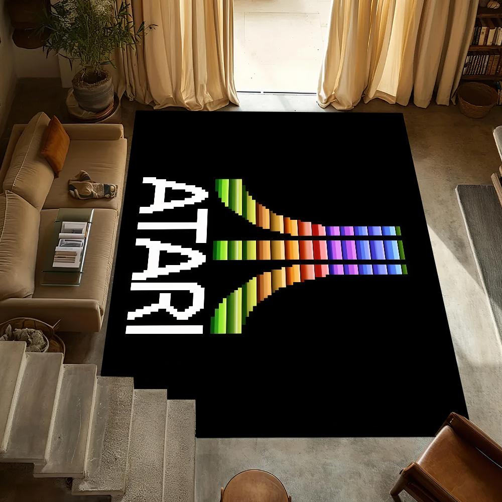 

Logo Brand Fashion Small Carpet Anti-Slip Kitchen Bedroom Handmade A-Atari Tufted Rug Carpet Living Room Entrance Decoration 40cm x 60cm