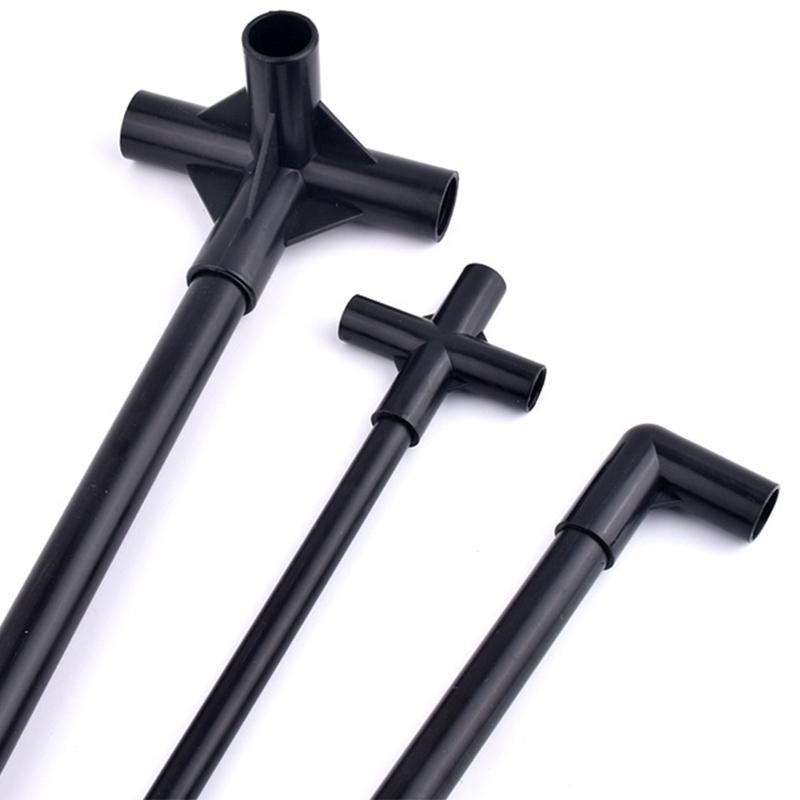 5/10/15pz Connettore Tubo Nero Fai da Te Scaffale Tenda Connettore Fisso Raccordi 8/12/16mm Plastica ABS Raccordo a T Gomito a Quattro Vie Giunto Dritto