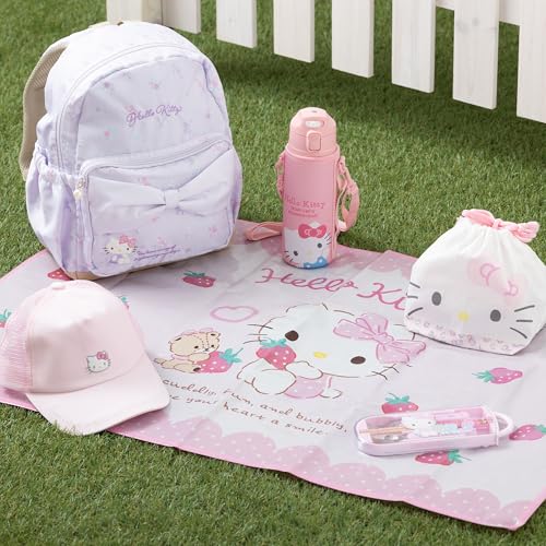 Sanrio (SANRIO) Hello Kitty Stainless Steel Bottle with Cover, Insulated, 470mL Capacity, Name Space, One-Touch Opening, Direct Drinking, 090921