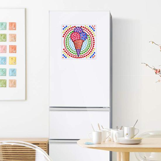 1 Set Diamant-Malerei-Aufkleber, Kreativität, DIY, Eiscreme-Muster, Strass-Aufkleber-Set