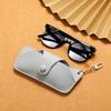 Portable Retro Handmade Pu Leather Glasses Bag With Lanyard Hanging Sunglasses Case Simple Glasses Storage Box Sunglasses Case