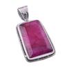 Red Ruby(Simulated) Gemstone Handmade 925 Sterling Silver Pendant 1.25" T1U57