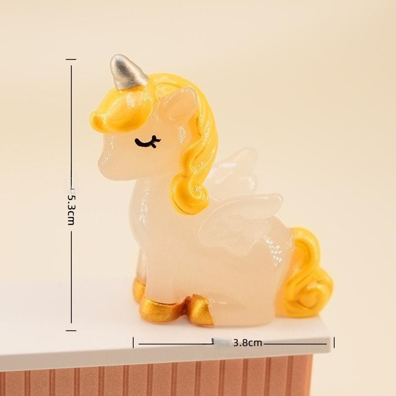Year of The Horse Luminous Unicorn Creative Home Office Desktop Decoration Resin Decoration Trendy Cute Blind Box Accessories