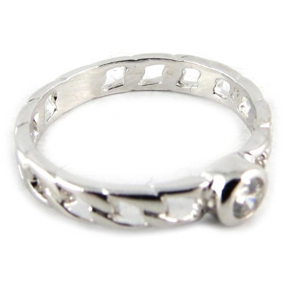 White 'Unique' Silver Ring