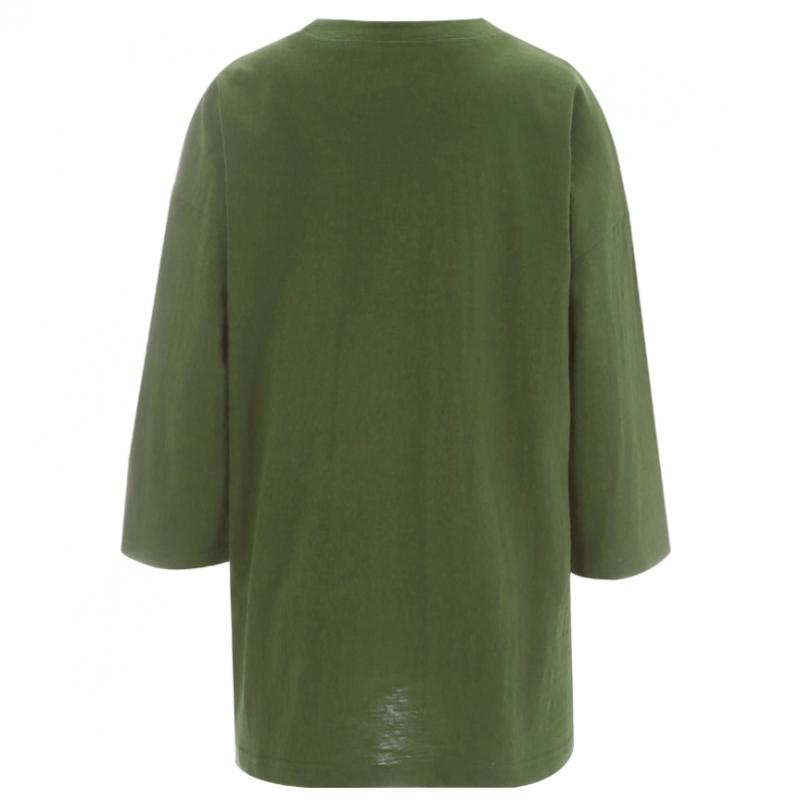 Shop   Women Loose FiT Slub CoTTon Round T shirT musTard Dai Wsh 1549