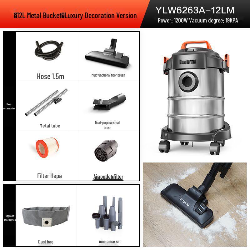 Yili High-Power 3-in-1 Wet/Dry Vacuum Cleaner for Indoor & Car Use