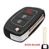 3 Button Filp Car Remote Key Case For Hyundai Hb20 Ix35 I45 Santa Fe Accent I40 I20 Hy15/Hy20/Toy40 Uncut Blade Key Shell