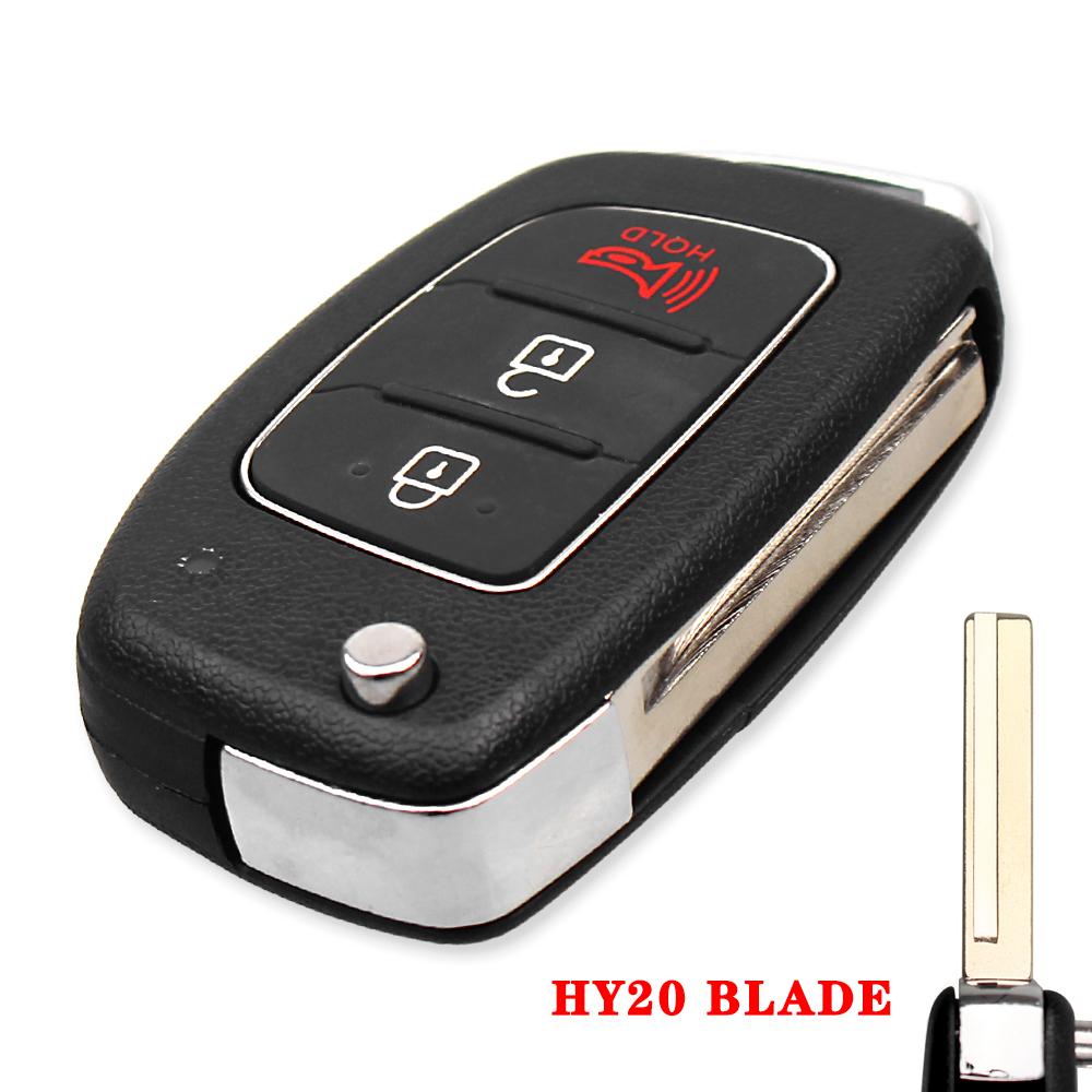 3 Button Filp Car Remote Key Case For Hyundai Hb20 Ix35 I45 Santa Fe Accent I40 I20 Hy15/Hy20/Toy40 Uncut Blade Key Shell