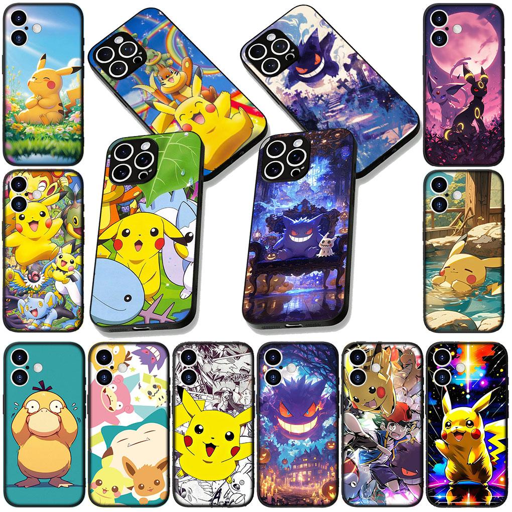 Phone Cover for Apple iPhone 17 16 14 15 Pro Max Plus 15+ 16E XR ProMax Air 16+ Casing Flexible Case Eevees Gengars P-Pikachus