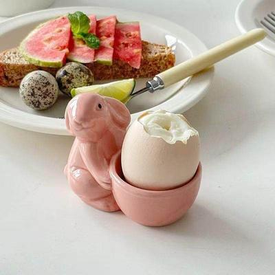 Copo para Exposição de Ovos Forma de Coelho Porta-Ovos para Café da Manhã Suporte para Ovos Cozidos e Crus para Sala de Estar Quarto Estante Varanda