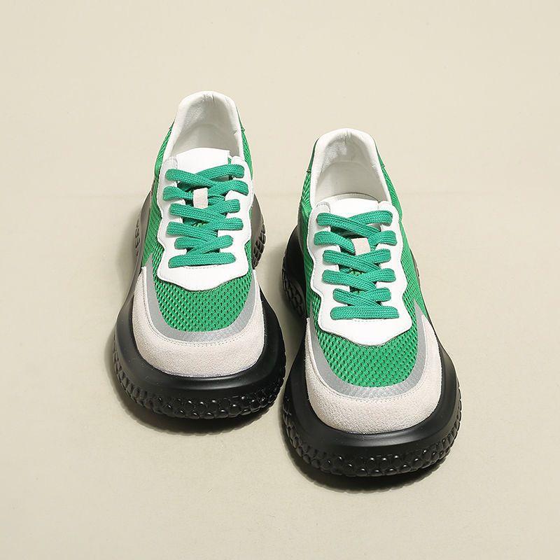 

Женская обувь Теннис Сетка Дышащая Женская обувь Зеленые Кроссовки Спорт Баскетбол Атлетическая Удобная и Элегантная Новинка A 40