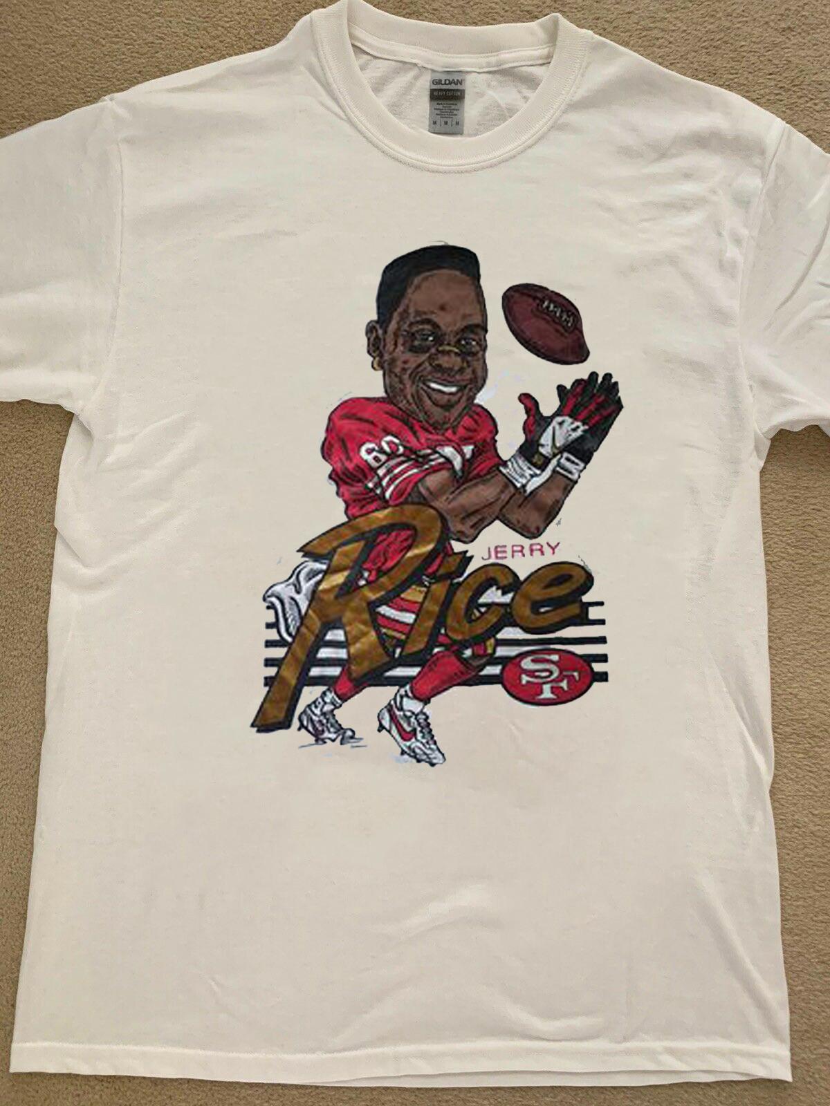 859 Jerry Rice caricature tee White Unisex Shirt XXXXL