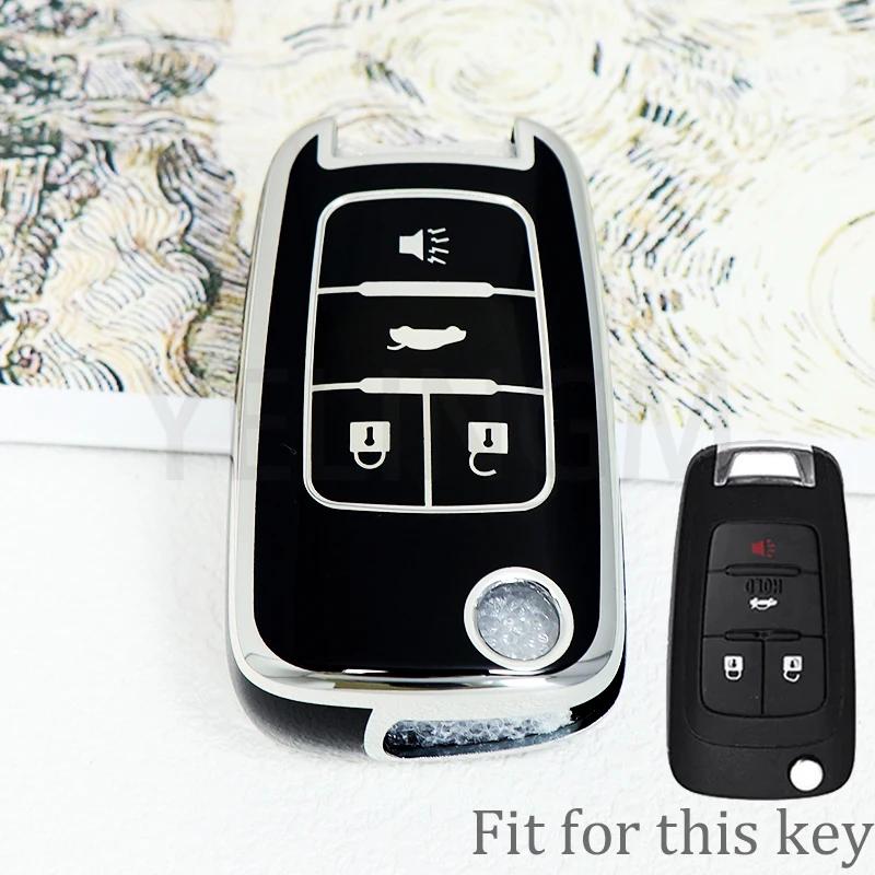 For Chevrolet Cruze Impala Camaro Garna Equinox Volt Yakista AVEO Impala GMC Terrain TPU Flip Car Key Fob Case Cover Keychain