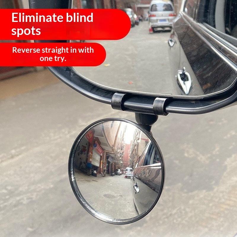 Durable Round Car Auxiliary Rearview Mirror 360 Rotation Wide Angle Convex Adjustable for Car Outdoor Long Term Parking Use