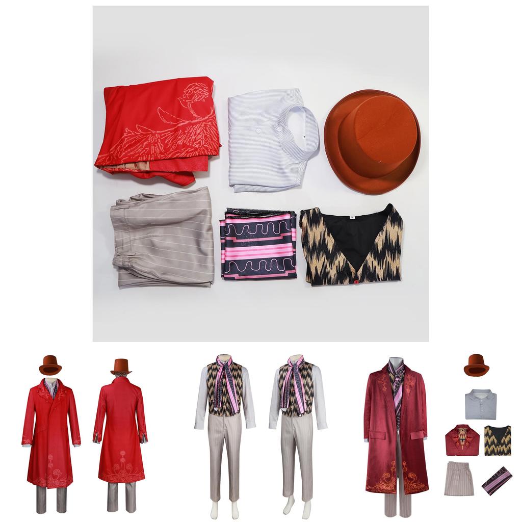 Cosplay Wonka Abbigliamento Tessuto Misto Poliestere di Alta Qualità Costume Unisex