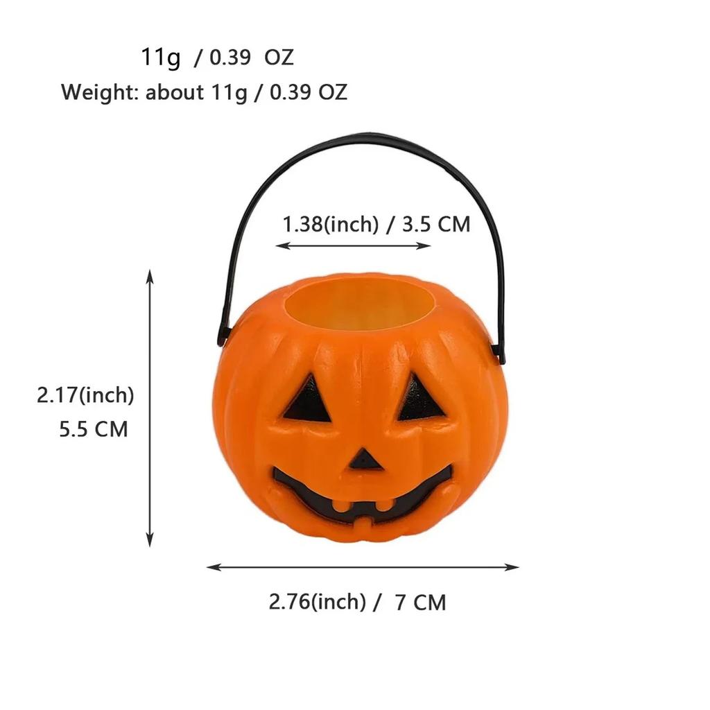 Halloween Candy Bucket Mini Halloween Candy Holder Pumpkin Ghost Cauldron Plastic Bucket Party Supplies for Trick or Treat