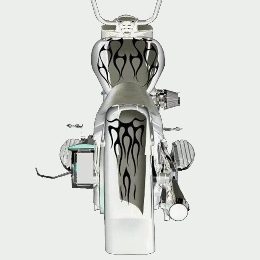 Motorcycle Flame Sticker for Gas Tank & Fender Decals Vinyl  black