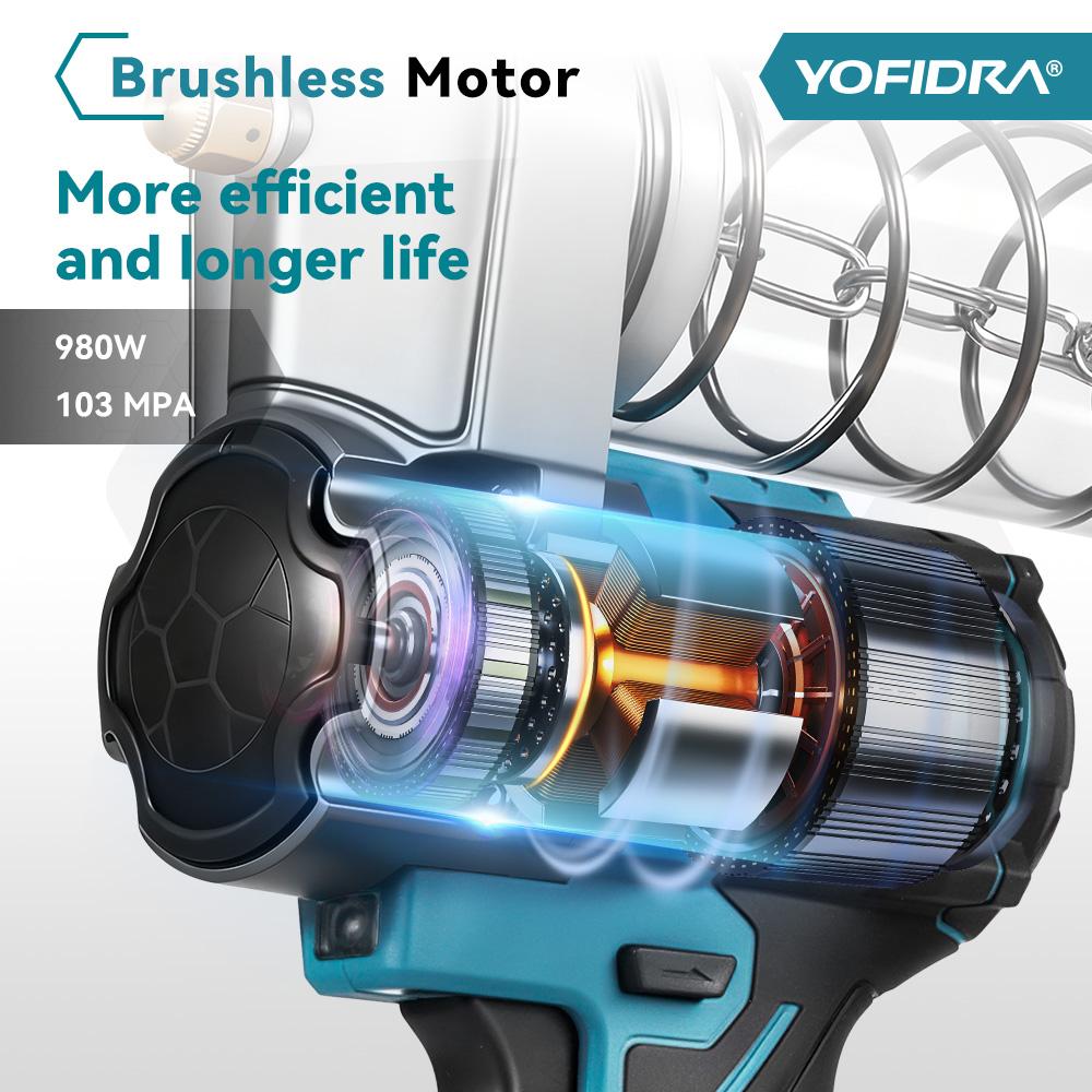 YOFIDRA 15000PSI 103Mpa Electric Grease Gun High Pressure Lubricating Oil Injector Machine Grease Gun For Makita 18V Battery Pin