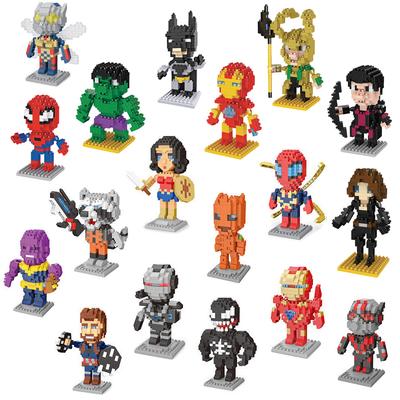 Klassische Film Actionfigur Bausteine Spielzeug Batman Iron Man Spiderman Mini Steine Kleine Partikel Zusammengebaute Baustein Sets