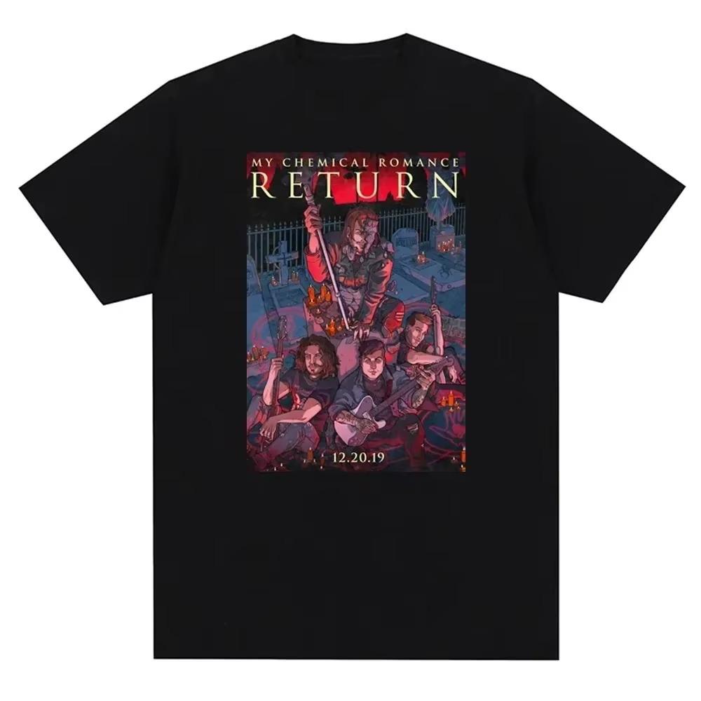 My Chemical Romance Mcr Band Herren Damen Baumwoll-T-Shirt Bedrucktes T-Shirt Lässig Kurzarm T-Shirt Streetwear Trend T-Shirt Tops