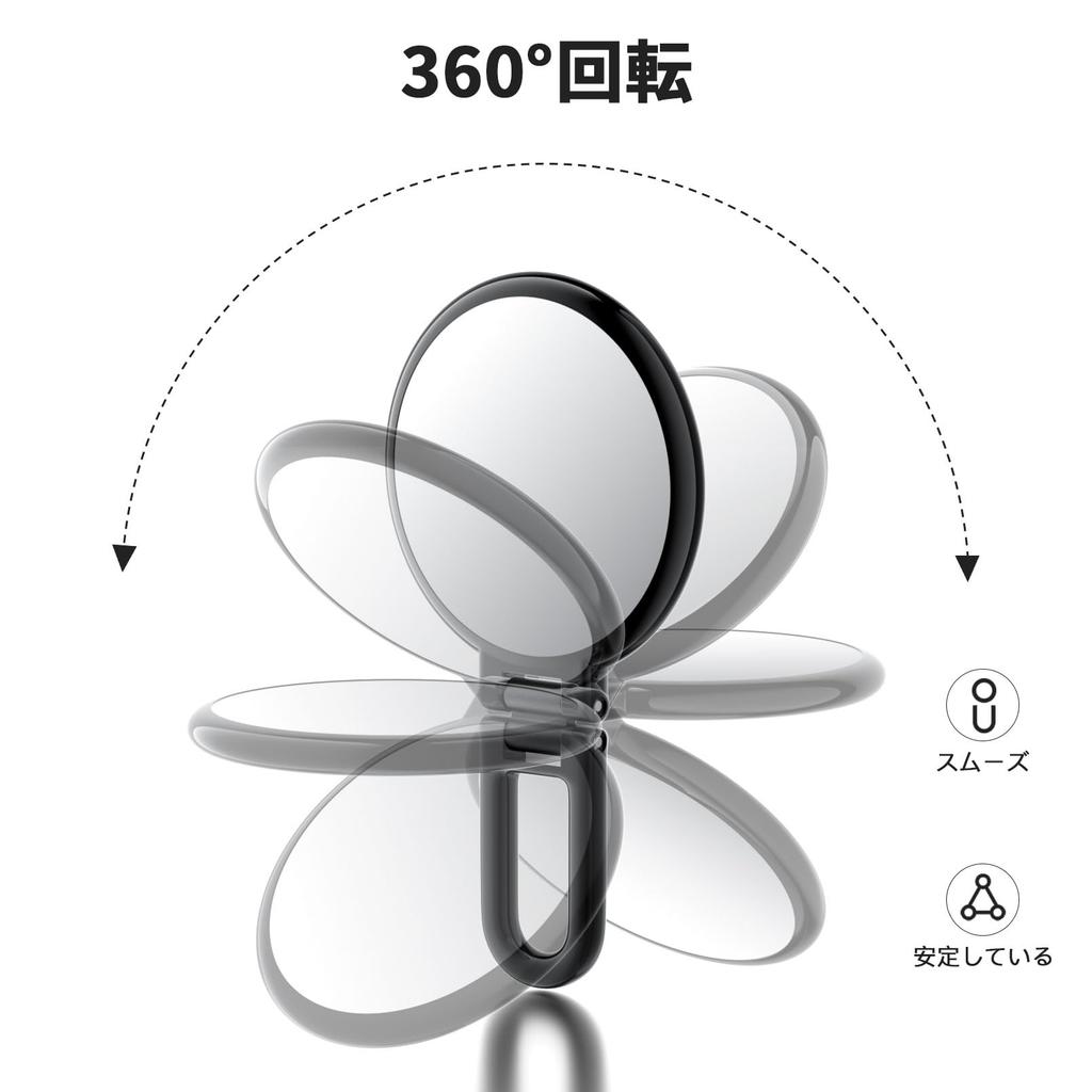 Beautifive Hand Mirror Magnifier 10x Folding Makeup Mirror with Handle Compact Mirror 10x and 1x Tabletop Mirror Compact Easy to Carry Round Black