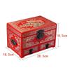 Vintage Wooden Jewelry Box with Copper Wire Inlay Mother of Pearl Handcrafted Pingyao Lacquerware
