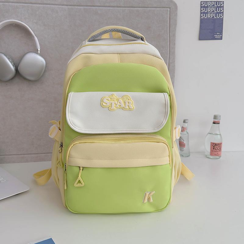 Schoolbag Large Capacity Contrasting Color Backpack Female Cute Small Fresh College Style School Bag Girls Junior High School High School Backpack 