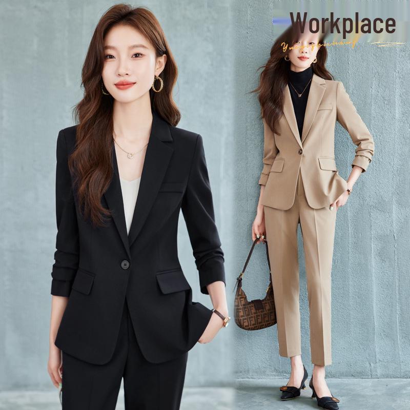 

Spring/Autumn 2024 Women s Gray Suit Set: Professional Workwear & Casual Blazer 5XL