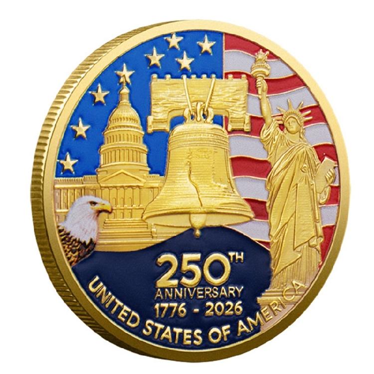 Hochwertige Souvenir-Münze zur 250-Jahr-Feier der Amerikanischen Unabhängigkeit für Geschichtsliebhaber