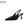 Sharp Pointed Slim Heeled High Heels Women 2025 New Summer French Rhinestone Back Air Sandals Womens Shoes sandals ladies shoes