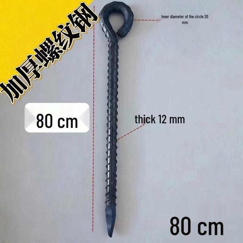 Heavy-Duty Threaded Steel Tent Pegs